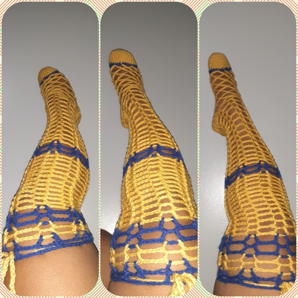 Crochet Lace Thigh High Socks